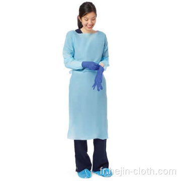 Robe d&#39;isolement jetable en film PE bleu